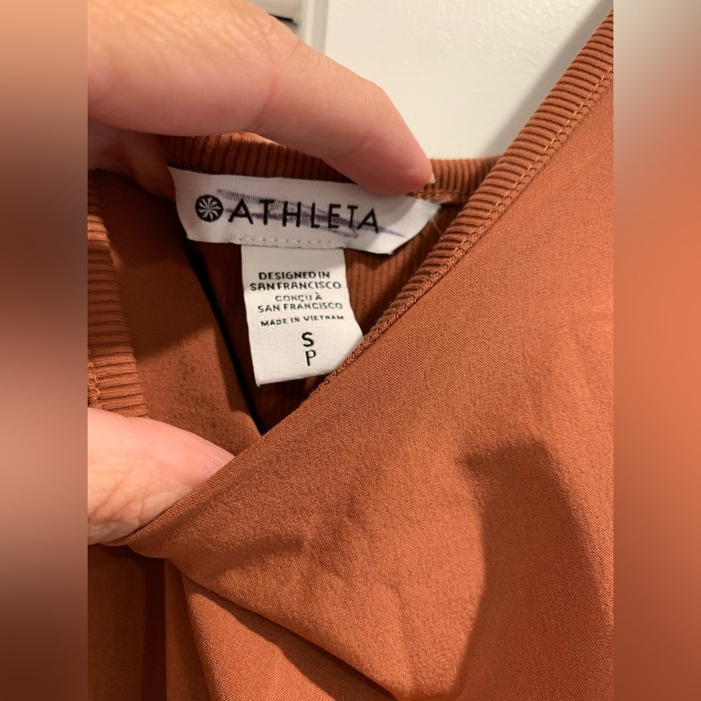 NWOT Athleta The Passenger wide leg jumpsuit brick orange size small - Picture 7 of 9